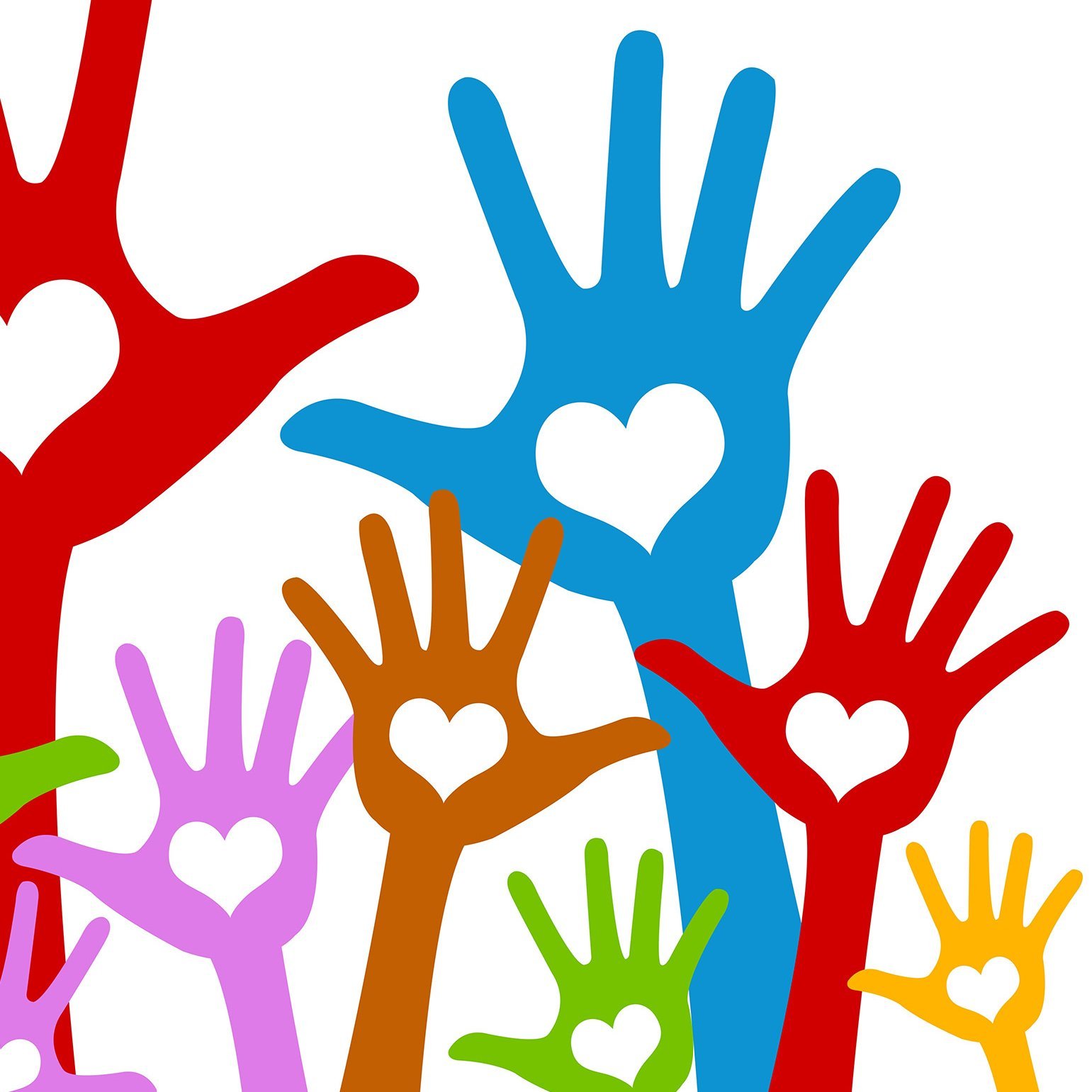 Bunte Hände Vielfalt der bunten Hände